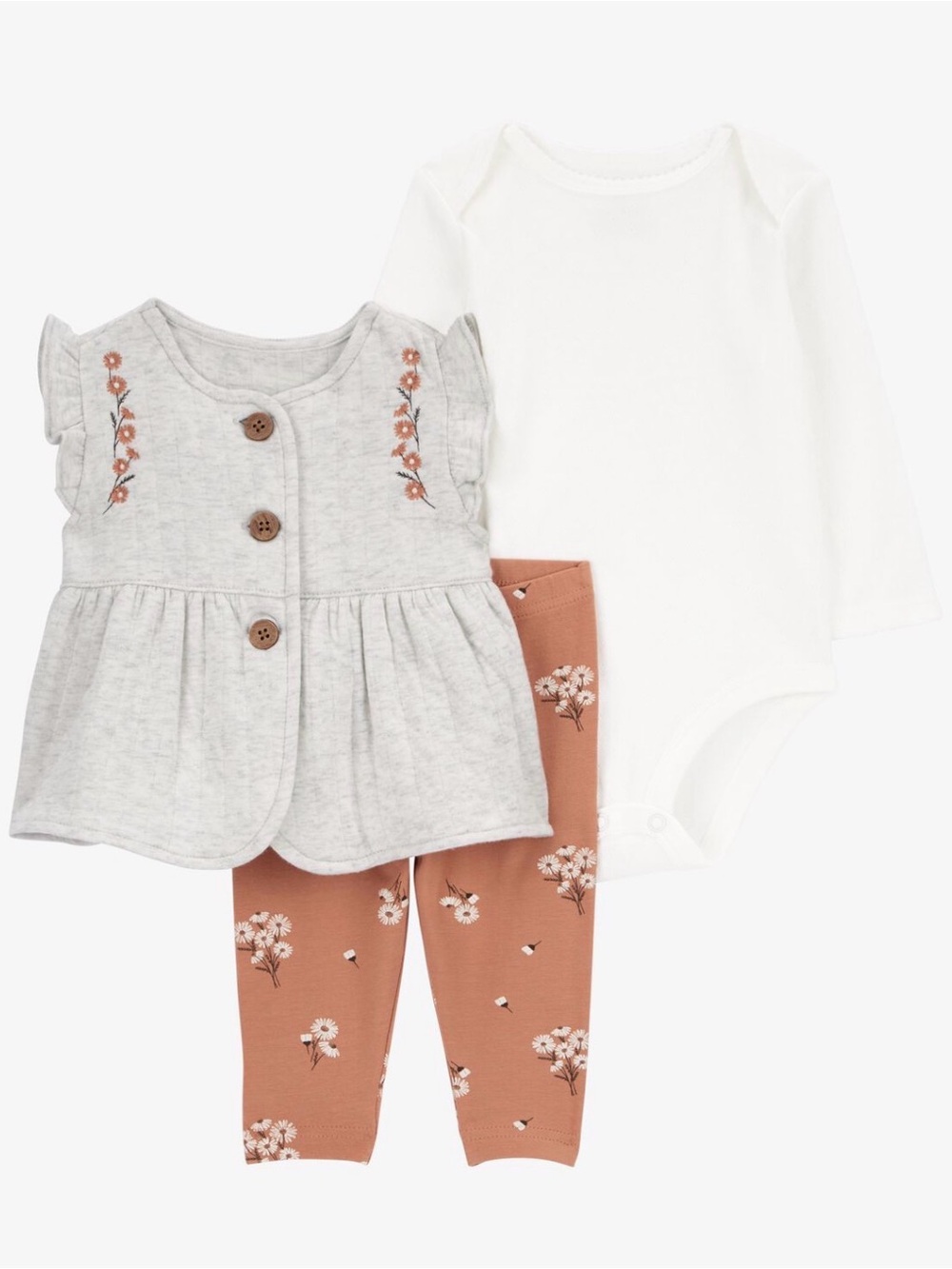 Carter’s Baby 3-Piece Quilted Double Knit Vest Set 12M